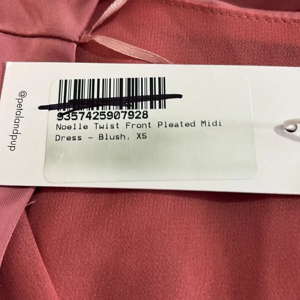 Petal & Pup Noelle Twist front pleated midi dress XS NEW $98 - Picture 10 of 11